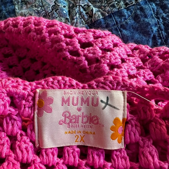 Show Me Your MuMu Sunsational Malibu Pink Crochet Swim Coverup - Picture 3 of 3